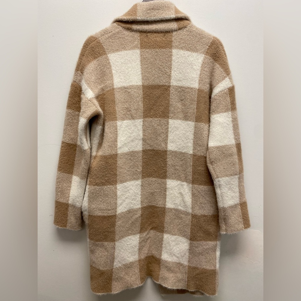 🤎 H by Halston Buffalo Plaid Knit Cardigan Coat 🤎 Size Small - Picture 4 of 7